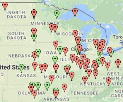 Midwest Noyce Projects Map