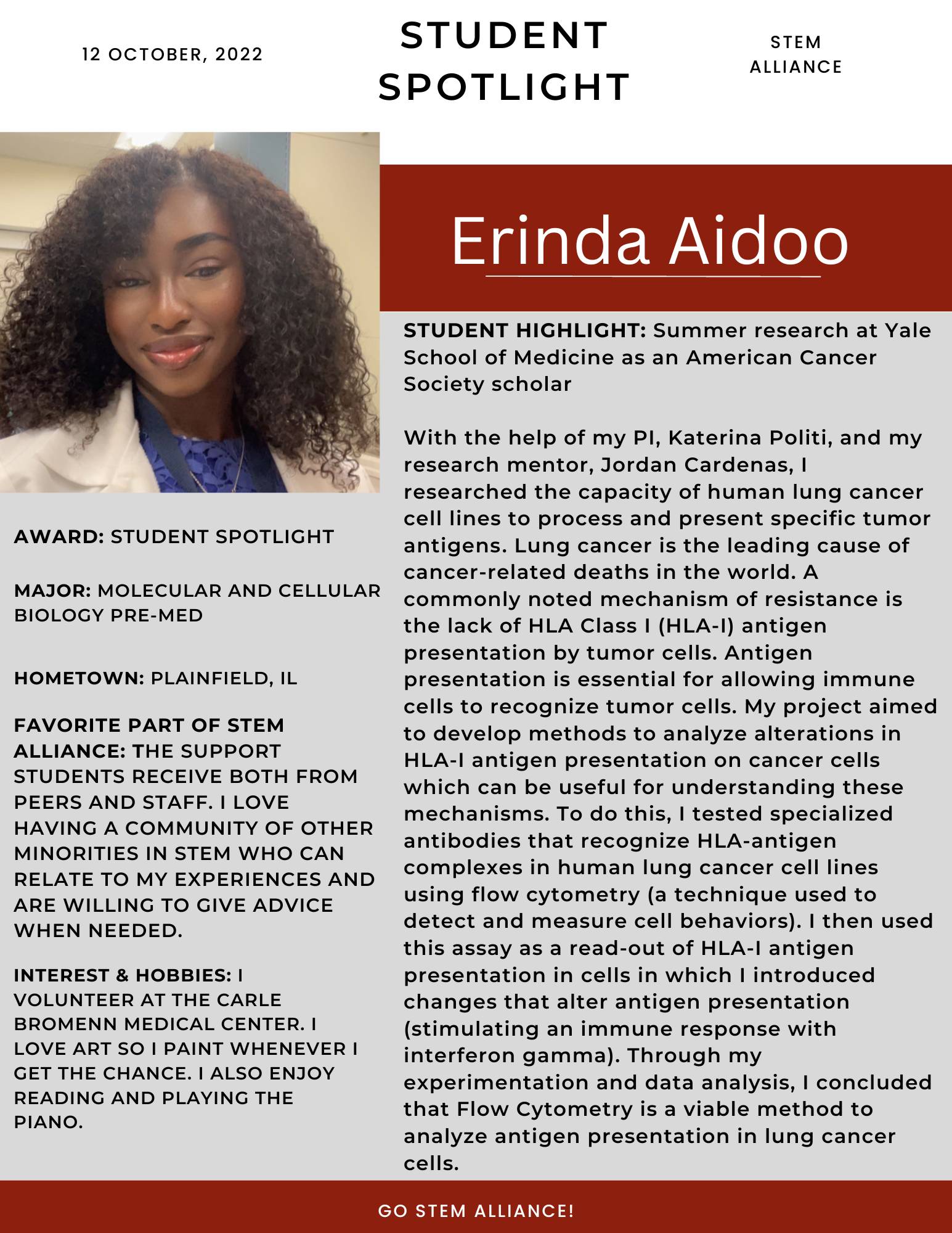 Erinda Aidoo Student Spotlight Award